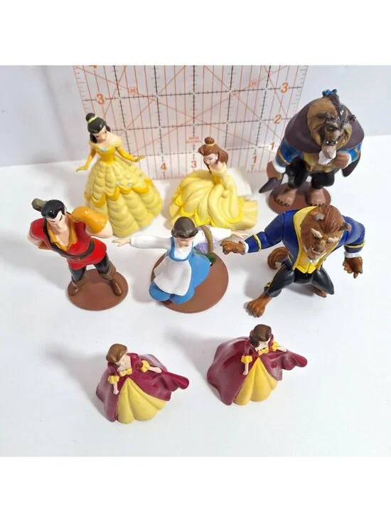 Beauty & The Beast Figure 8 Lot Disney Princess Belle Beast Gaston - Picture 12 of 13